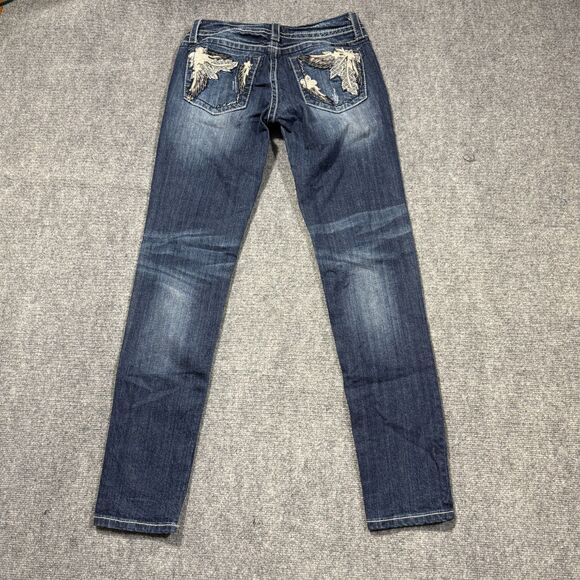 Miss Me Denim - Miss Me Jeans Womens 30 Skinny Blue Stonewash Wings 30x33